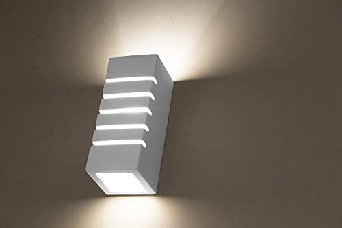 Moderne Wandleuchte (Modern Kunstvoll, Weiß, Dekolicht) Innenleuchte Flurlampe Dekoleuchte Gips Leuchte Wandlampe