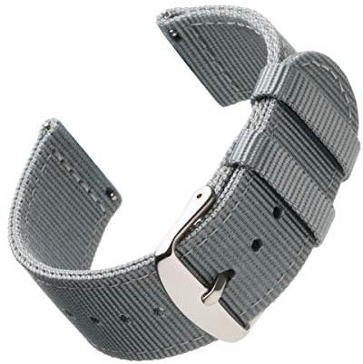 Archer Watch Straps - Premium-Uhrenarmbänder aus Nylon mit Schnellverschluss (Grau, 22mm)