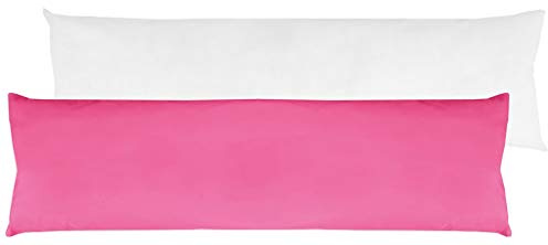 Bestlivings Seitenschläfer Kissenhülle Kissenfüllung Körperkissen, bequem und anschmiegsam in vielen erhältlich (ca. 40x140cm + Kissenfüllung/pink - rosa)