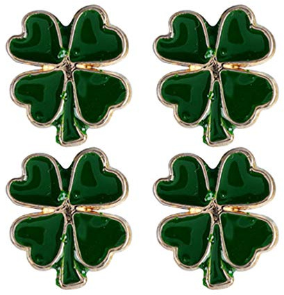 Amosfun 4 St. Patricks Day Broschen Pin Vierblättriges Kleeblatt Legierung Brosche Kreative Brosche Pin Brosche Vintage Vierblättriges Kleeblatt Mode Kreativer Schmuck Dekor Brosche Pin