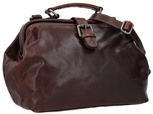 Gusti Umhängetasche Leder-Lillith Damen und Herren Vintage Ledertasche Handtasche Arzttasche Braun