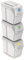 Prosperplast Set of 3 Recycling Bins, 60 Litres Total Capacity, Stackable, White Containers, 3 x 20 Litres