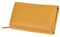 MIKA 42168 - Damengeldbörse aus Echt Leder, Portemonnaie im Querformat, Geldbeutel mit 12 + 4 Kartenfächer, Netzfach, Scheinfach und doppeltes Münzfach, Brieftasche in gelb, ca. 15 x 10,5 x 4,5 cm