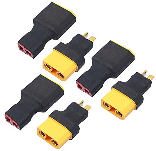 6PCS Deans T Plug-Stecker Stecker auf Buchse EC3 / XT60 / XT90-Steckeradapter Drahtlos für RC Lipo-Batterie (Deans T to XT90)