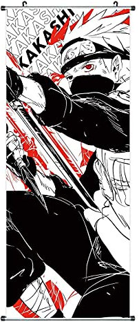 CosplayStudio Naruto Rollbild/Kakemono aus Stoff | Poster 100x40cm | Motiv: Kakashi Hatake B