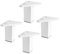 4 Pièces Pied de Meuble avec Plaque de Montage - pour Le Table, lit, chaises - Plastiqué ABS - Hauteur: 10 cm - Couleur: Blanc - Ne Comprend Pas Les vis - REI