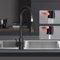 RHP Spültischarmatur Wasserhahn Armatur mit Brause Küche ausziehbar, Küchenarmatur Einhebelmischer Hochdruck Spülenarmatur mit Magnet, 360° schwenkbar aus Edelstahl (Schwarz)