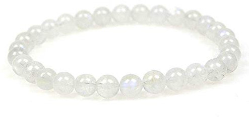 MJDCB Bracelet Pierre Lune Bleue Naturelle 6mm Perle Pierre de Protection Puissante