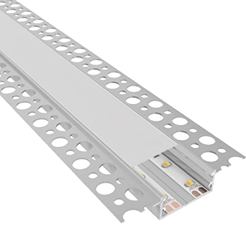 .one-bath LED Trockenbauprofil 2m I XL LED Rigips Profil für 2 LED Stripes I Alu Trockenbaueckprofil für 2 LED-Streifen I Aluprofil I Decke I Wand