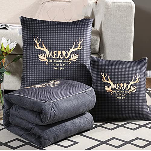 HGTRH Kissendecke 2in1,Reisedecke Warm, Kissen Und Decken Set, Multifunktion, 1pc Travel Deckenkissen, GroßE Tragbare Flugzeugdecke 2-In-1 Faltdecke, Warm Und Weich