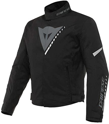 Dainese - Veloce D-Dry Jacket, Giacca Moto Uomo 4 Stagioni, Giubbotto Impermeabile Moto, Traspirante e Antipioggia, con Fodera Termica Removibile, Leggera e Confortevole, Nero/Grigio/Bianco