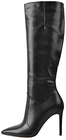 Only maker Stivali classici da donna in pizzo stivali a spillo, Poliuretano nero., 40 EU