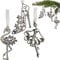 3 Stück Anhänger/Weihnachtsbaumschmuck/Deko Figur Ballerina/Schuh/Flamingo 12 cm - Innen & Außen - bruchfest - Glitzer Steine - Metall - wetterf..