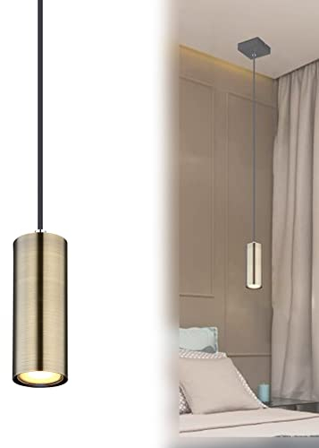 bmf-versand® Pendellampe Esstisch Modern - Hängelampe 1 Flammig Messing Schwarz - Hängeleuchte Esszimmer Küche - Pendelleuchte Wohnzimmer Hängend - Fassung GU10
