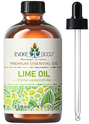 EVOKE OCCU Olio Essenziale di Lime 118ml, per Diffusore, Aromaterapia, Massaggio, Relax, Pulizia e Cura Della Pelle