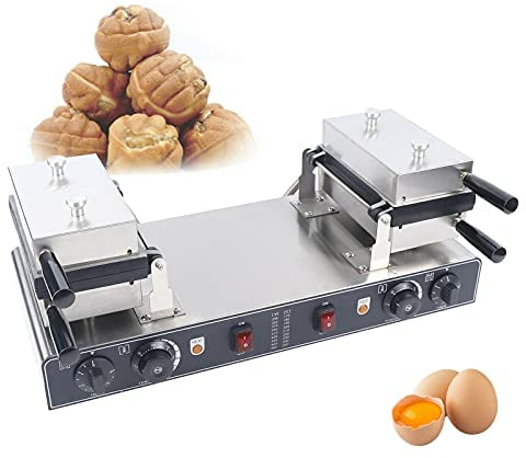 Machine à gaufres électrique Commerciale en Forme de Noix 20 pcs Machine à gaufres antiadhésives en Acier Inoxydable pour gaufres, paninis, Pommes de Terre rissolées 110 V gaufrier Domestique 1500 W