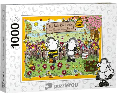 puzzleYOU: Puzzle 1000 Teile „Ich Liebe Dich mehr, wie Bienen Honig lieben!“