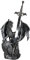 Ebros Gift Legendäres Silberwappen Ritter Drache hält Heraldik Pestschild und Druidenschwert Brieföffner Figur Haus und Büro Dekorative Skulptur Mittelalterliche Dungeons und Drachen Fantasie