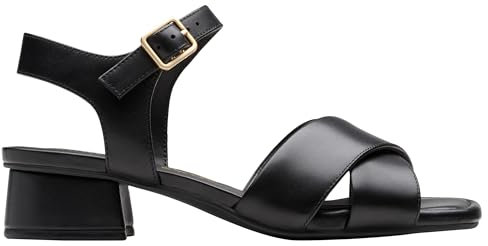 Clarks Femme Serina35 Cross Sandale, Noir, 42 EU