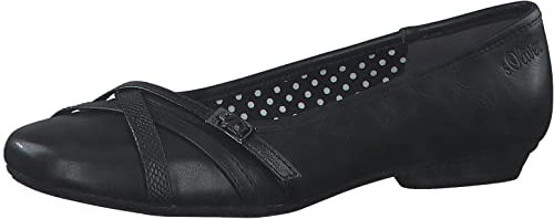 s.Oliver Damen Ballerinas mit Riemchen Elegant, Schwarz (Black), 39 EU