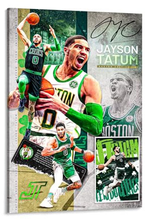 Jayson Tatum-Poster, Basketball-Poster, Leinwandkunst, Gemälde, geeignet für Schlafzimmer, Wohnzimmer, Küche, Studentenwohnheim, Wanddekoration (30,5 x 45,7 cm, ungerahmt, C)