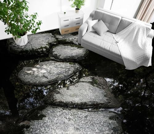 Personalizar Pegatina De Suelo 3D Gris Foto Mural Papel Tapiz Roca 3D Pintura De Suelo Pvc Baño Habitación Decoración Del Suelo Mural Papel Tapiz De Vinilo 400x280cm