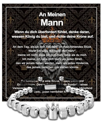 VGWON Armband Herren, Männergeschenke, Geschenke für Männer, Herren Armband, Männer Geschenke, Lederarmband Geburtstagsgeschenk für Ihn Freund Ehemann 334