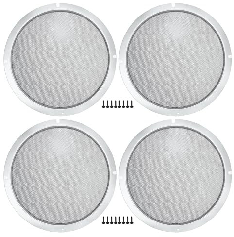 Motoforti Rejillas De Altavoz Para Coche De 10 Con Tornillos - Tono Plateado - 4 Unidades