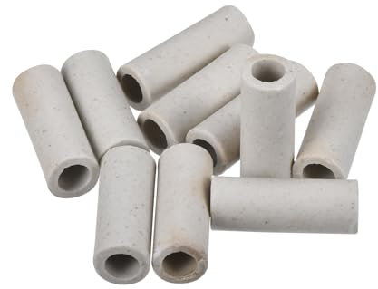 sourcing map 10pcs Ceramic Tube Insulated Electronic Wire Bundle Protection Heat Insulation Tube 7x11x30mm