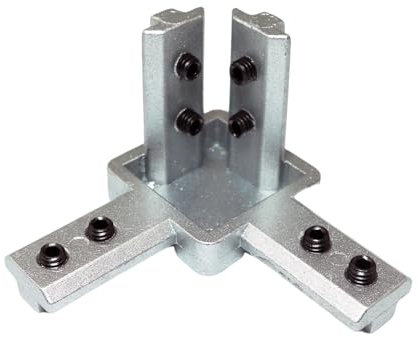 PZRT 4PCS 4040 Aluminum Profile 3D Connector T-Slot Triple Angle Connector Bracket Corner Bracket Connector Kit for Building CNC Routers 3D Printers CNC Laser Cutting Machine Silver