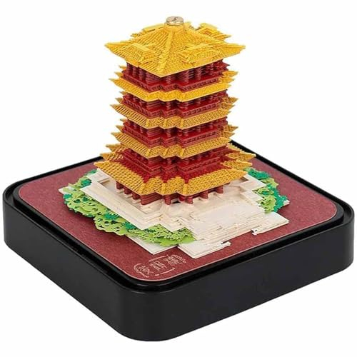 Sakura Tree 3D Memo Pad Desk Kalender mit Lichtern - 2024 Kalender Notizblock Geschenke für Desktop -Dekoration, kreative DIY -Papierschnitzerei