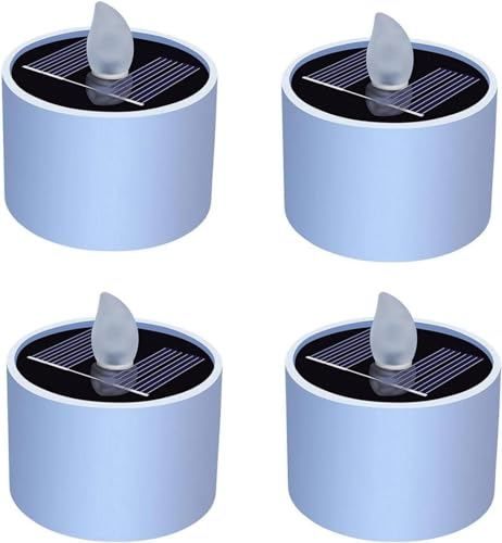 Aznever 4st LED Kerzen, Solar, Flammenlose Kerzenlicht Solar, Solarleuchte Warmweiß Licht Solar Für Außen Wasserdicht, Solar LED Kerze, Wiederverwendbare LED- Garten