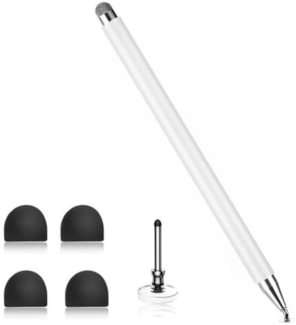 para Tablet 2 en 1 Lápiz táctil Universal para iPad/iPhone/Samsung/Android/iOS, Lapiz Tactil Tablet de Alta Sensibilidad y Precisión con 5 Puntas de Repuesto