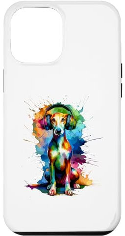 Carcasa para iPhone 15 Pro Max Colorful Splash Art Headphones Ibizan Hound