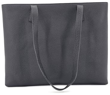 Cobesh Damen Tasche Lulu Shopper, echtes Leder (Black)