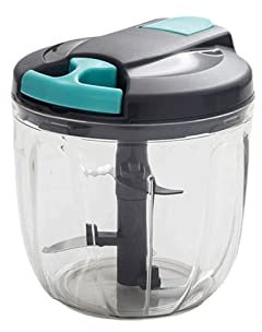 HJUGHPN Garlic Chopper Mini Manual Vegetable Cutter Slices Hand Blender for Meat Onion Salad Ginger Fruit Garlic Chopped Lightly(M)