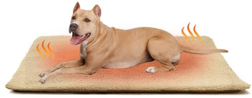 Heizdecke Hunde 60 x 90 cm,Selbstheizende Decke für Katzen & Hunde, Wärmedecke Katze Extra Warme & Weich, Selbstwärmende Decke, Thermodecke Hundebett Geräuschlos