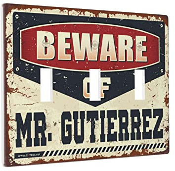 Decorative Light Switch Plates Beware Of Mr. Gutierrez Switch Wallplate Cover Art Plates Switch Cover Multi Gang Switch Plates