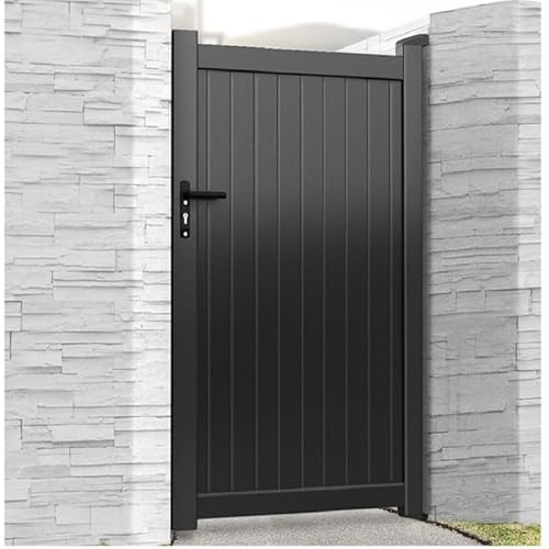 1800mm High Black Aluminium Garden Gate Door (1050mm Wide x 1800mm High)