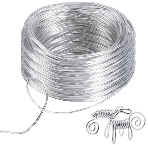 TYSM-CC Alambre de Aluminio 3mm x 20m - Alambre Metálico Flexible Anticorrosión, Ideal para Joyería Artesanal, Esculturas, Coronas y Manualidades DIY