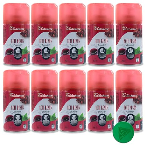 Aktivhandel Lufterfrischer Nachfüller, Rote Rosen Raumspray, Nachfülldose kompatibel mit Airwick, Febreeze, Glade, inkl. Einkaufswagenchip