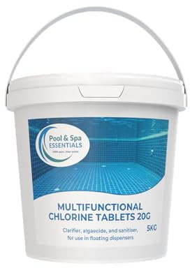 Multi-functional Chlorine Tablets 20g | 5KG | Hot Tubs & Pools | 4-in-1 Sanitiser, Algaecide, Stabiliser, Clarifier