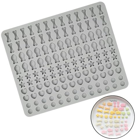 Backmatte Hundekekse, 5 Formen in 1 Silikon Backmatte Hund in 1 BPA-Frei, Backmatten für Hundeleckerlies, Backunterlage Backform für DIY Hundekekse und Leckerlis (130 Gitter)