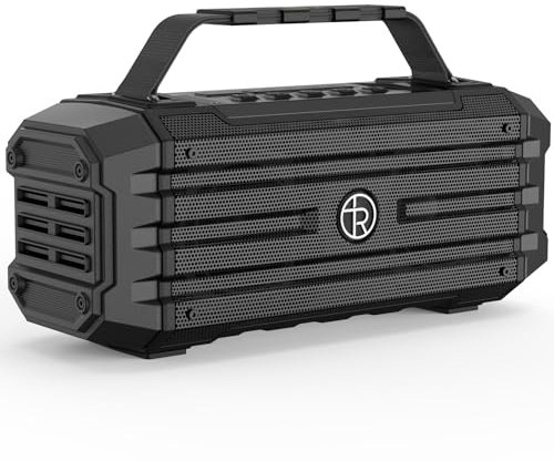 Tragbarer Bluetooth 120 W Peak, 80 W, kabellose Lautsprecher, TWS-Kopplung, tiefer Bass, Hi-Fi-Lautsprecher, IPX6 wasserdicht, DSP-Sound-Boombox für Outdoor, Camping, Party (Schwarz)
