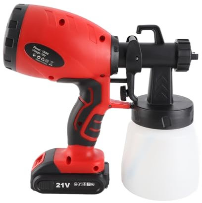 Marhynchus Spruzzatore di Vernice Elettrica con Funzione di Aria Calda, Ventola Integrata per Uso Domestico, Batteria da 18 V, Contenitore da 800 Ml, Spruzzatori HVLP (Spina europea)