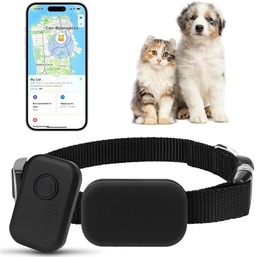 GPS-Tracker für Katzen und Hunde, Katzen-Tracker-Halsband, keine monatliche Gebühr, Haustier-Tracker-Gerät, kompatibel mit iOS/Android, GPS-Tracker für Haustiere, Mini-Hunde-Tracker