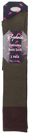 Rydale Ladies Tall Boot Socks Womens Winter Accessories Knee Length Sock (UK, Alpha, One Size, Regular, Regular, Dark Olive)