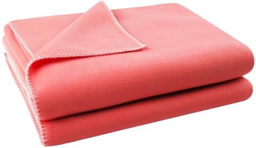 Zoeppritz Soft-Fleece Decke mit Cashmere Handfeel - 110 x 160 cm - Oeko-TEX 100 - Made in Italy - 235 Coral