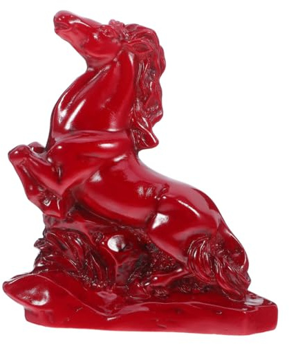 IMIKEYA Deko Pferd Statue Chinesische Kunstharz Pferde Figuren 2026 chinesische neujahrsdeko klein Pferdestatue rote Tischdekoration für Zuhause Büro Feng Shui Pferde Deko, 7,5x3x9cm