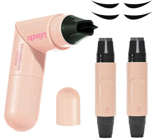 2 Stück Doppelter Drehbar Eyeliner Stempel, Winged Eyeliner Stamp | Wasserfester, Wischfester, Schweißfester, Schnelltrocknender, Eylinerstempel, für Partys, Alltägliche Anlässe und Hochzeiten(